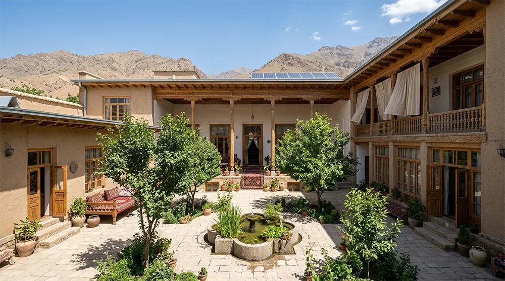 خانه حیاط دار در تاجیکستان